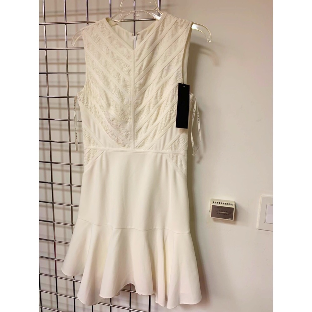 4. halston heritage white dress